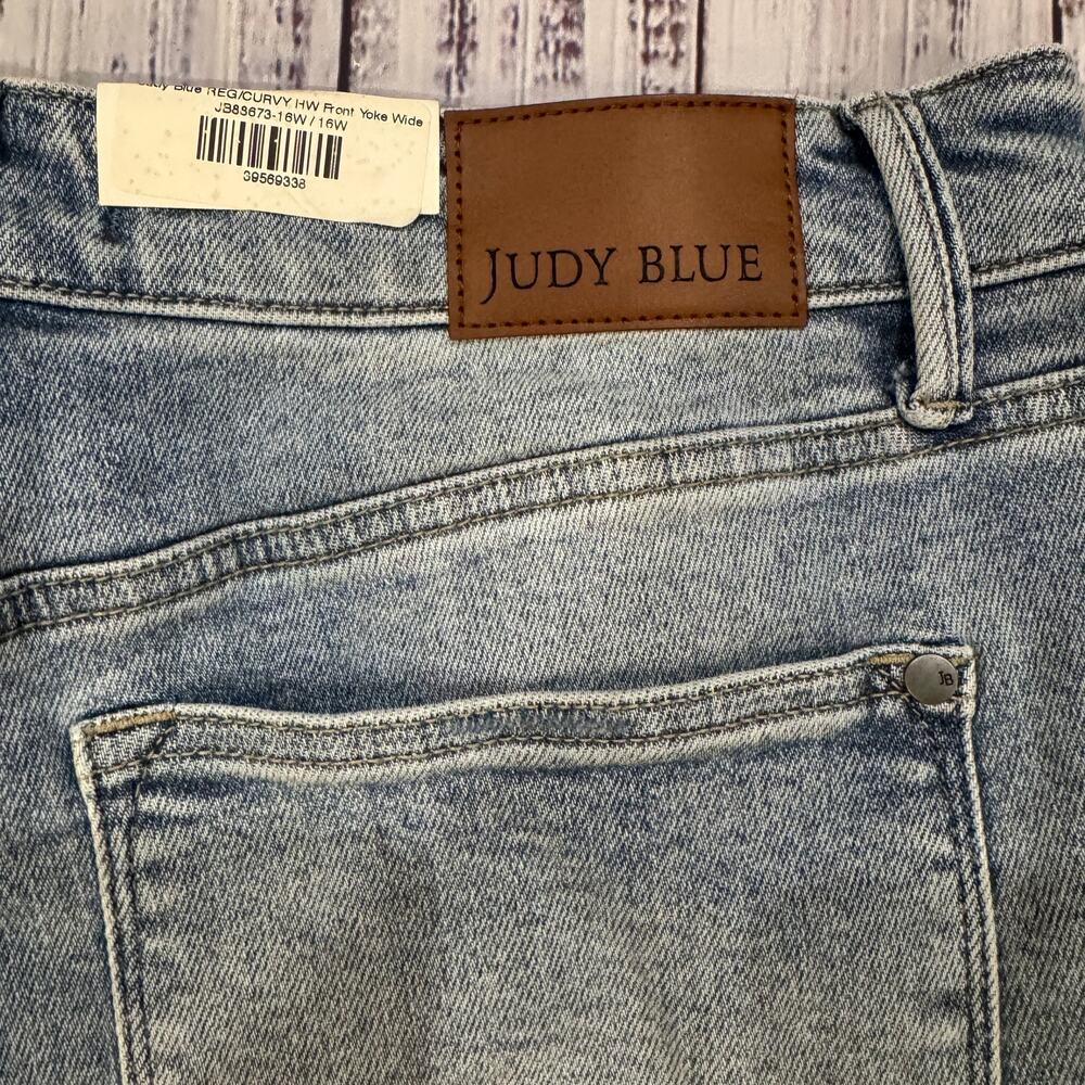 Judy Blue Women's Plus 16W NWT High Waist Retro Wide Fit Medium Wash Jeans - Picture 3 of 14